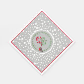 クリスマス・レッド・ロビンリースウィズ・スノー スタンダードランチョンナプキン (角)