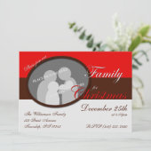 クリスマス・レッド・招待状に家族で参加 招待状 (スタンド正面)