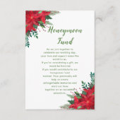 クリスマス・レッド・結婚ポインセチアのハネムーン基金 エンクロージャーカード (正面)