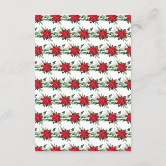 クリスマス・レッド・結婚ポインセチアのハネムーン基金 エンクロージャーカード (裏面)