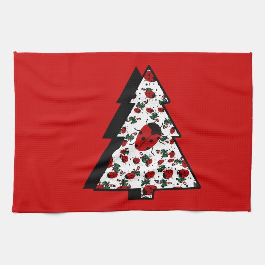 クリスマス・レディバグ キッチンタオル (横)