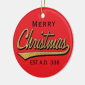 クリスマス「レトロメリークリスマス」/サークルオーナメント セラミックオーナメント (左)
