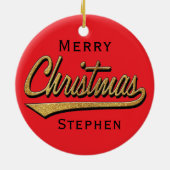 クリスマス「レトロメリークリスマス」/サークルオーナメント セラミックオーナメント (裏面)