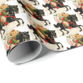 クリスマス・レトロヴィンテージボーイ・ホース ラッピングペーパー (ロールコーナー)