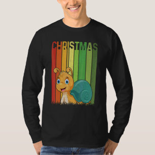 クリスマス レトロ カタツムリ かわいい グループ おそろい Xmas ホリデー Tシャツ
