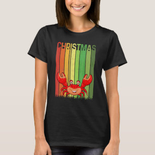 クリスマス レトロ カニ かわいい グループ おそろい Xmas ホリデー Tシャツ