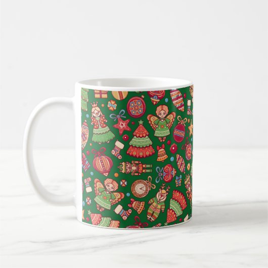 クリスマス レトロ コーヒーマグカップ (左)