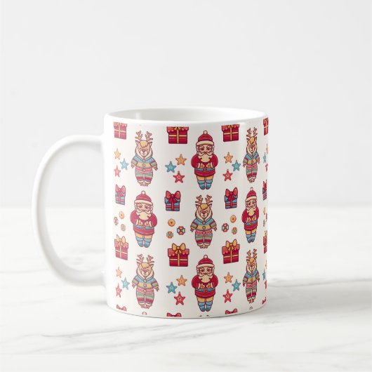 クリスマス レトロ サンタ コーヒーマグカップ (左)