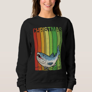 クリスマス レトロ サーモン かわいい グループ おそろい Xmas ホリデー スウェットシャツ
