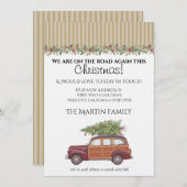 クリスマス レトロ ステーション ワゴン 招待状 (正面/裏面)
