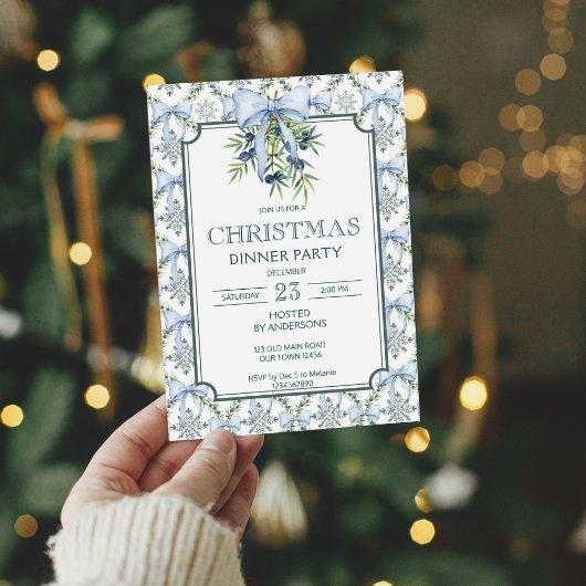 クリスマス レトロ ストライプ グランマリニアル ディナー パーティー 招待状