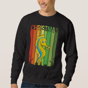 クリスマス レトロ タツノオトシゴ 可愛い グループ クリスマス マッチング スウェットシャツ