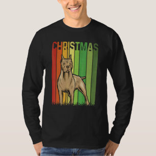 クリスマス レトロ ピットブル 犬 かわいい グループ おそろい Xmas Tシャツ
