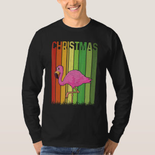 クリスマス レトロ フラミンゴ 可愛い グループ おそろい Xmas Tシャツ