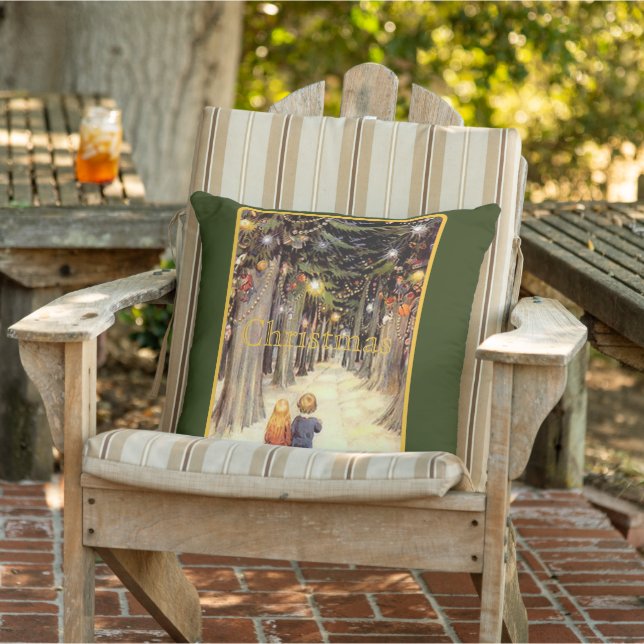 クリスマス・レーンの子供たち アウトドアクッション (椅子)