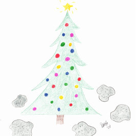 クリスマス – ロッキンのまわりにクリスマスツリーカード カード