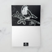 クリスマス・ロビンとホリーの白黒 シーズンカード (内部)