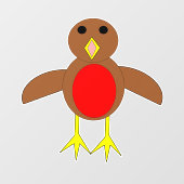 クリスマス・ロビン ウィンドウサイン (シート)