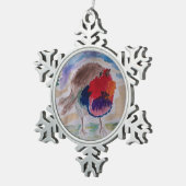 クリスマス・ロビン スノーフレークピューターオーナメント (右)