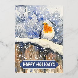 クリスマス・ロビン 箔シーズンカード