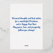 クリスマス・ロビン 箔シーズンカード (裏面)