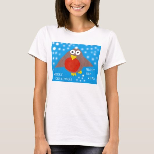 クリスマス・ロビン Tシャツ (正面)