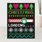 クリスマス ローディング中 面白い ダサい クリスマス スウェーター カード (裏面)