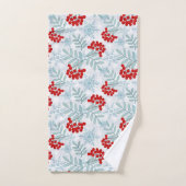 クリスマス、ローワン、赤、白、雪 バスタオルセット (ハンドタオル)