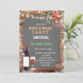 クリスマス ワインとラッピング テーマパーティー 招待状 (スタンド正面)