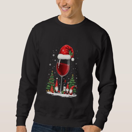 クリスマス ワイングラス グノーム スウェットシャツ (正面)