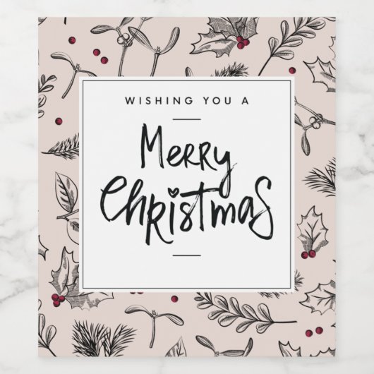 クリスマス ワインラベル (シングルラベル)