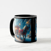 クリスマス・ワン・ホースとキャラージュの乗り物 マグカップ (正面左)