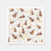 クリスマス・ヴァイオリン音楽ノート スタンダードカクテルナプキン (正面)