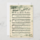 クリスマス、ヴィンテージ楽譜、カスタム シーズンカード (正面)