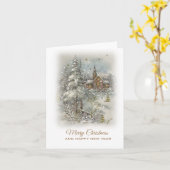 クリスマス ヴィンテージ カード (黄色い花)