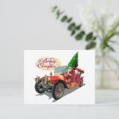 クリスマス ヴィンテージ カー インビテーションポストカード (スタンド正面)