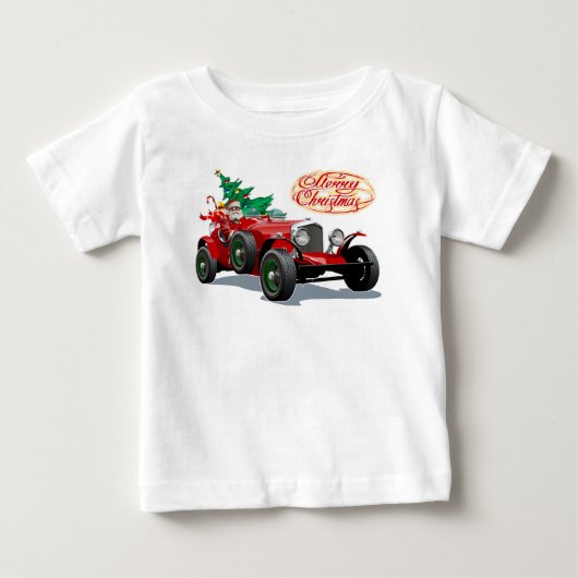 クリスマス ヴィンテージ カー ベビーTシャツ (正面)