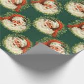 クリスマス ヴィンテージ サンタクロース 水彩画 ホリデー ラッピングペーパー (角)