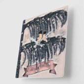 クリスマス、ヴィンテージ スクエア壁時計 (傾斜)