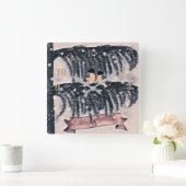 クリスマス、ヴィンテージ スクエア壁時計 (ホーム)