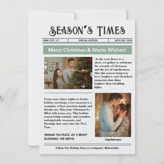 クリスマス ヴィンテージ ニュースレター アーカイブ フォト コラージュ (正面)