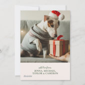 クリスマス ヴィンテージ フラワーリース | フォト ホリデー カード (裏面)