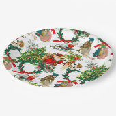 クリスマス，ヴィンテージ，ヤドリギ，ポインセチア  ペーパープレート (アングル)