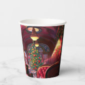 クリスマス ヴィンテージ 蒸気機関車 雪の凍った森 紙コップ (裏面)