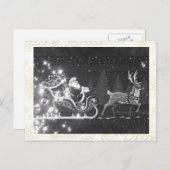 クリスマス ヴィンテージ 黒と白のサンタクロース (正面/裏面)