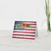 クリスマス/休日のアメリカの木製のイメージの旗1 シーズンカード (正面)