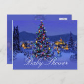 クリスマス、休日のブライダルシャワー招待状。 インビテーションポストカード (正面/裏面)