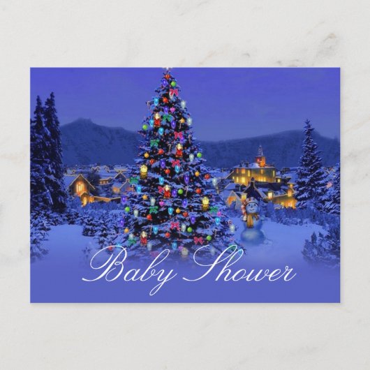 クリスマス、休日のブライダルシャワー招待状。 インビテーションポストカード (正面)