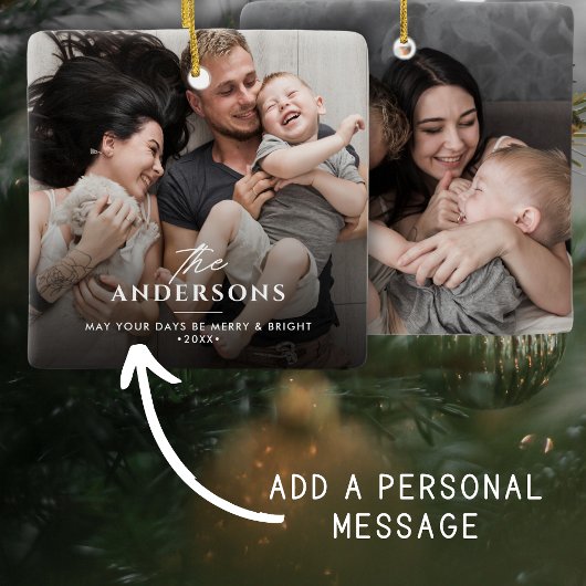 クリスマス/休日の家族の名前とメッセージ2 – 写真 セラミックオーナメント