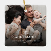 クリスマス/休日の家族の名前とメッセージ2 – 写真 セラミックオーナメント (正面)